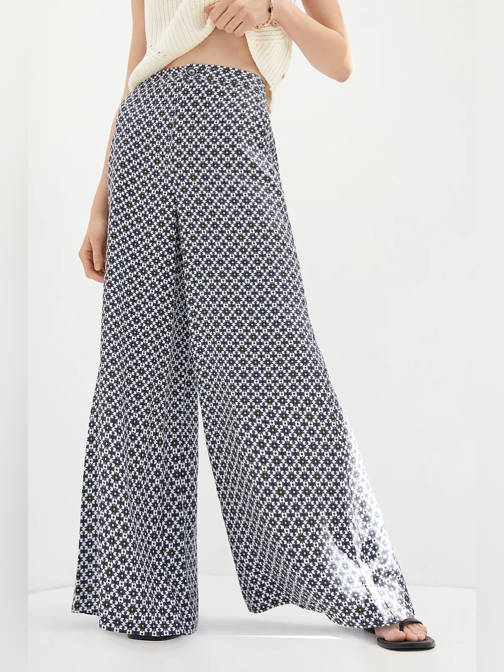 Maeve Anthropologie Callan Wide Leg Geometric Pants Boho Flowy Size 6 Like New